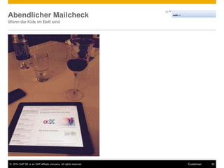 Abendlicher Mailcheck 
Wenn die Kids im Bett sind 
© 2014 SAP SE or an SAP affiliate company. All rights reserved. Customer 24 
 