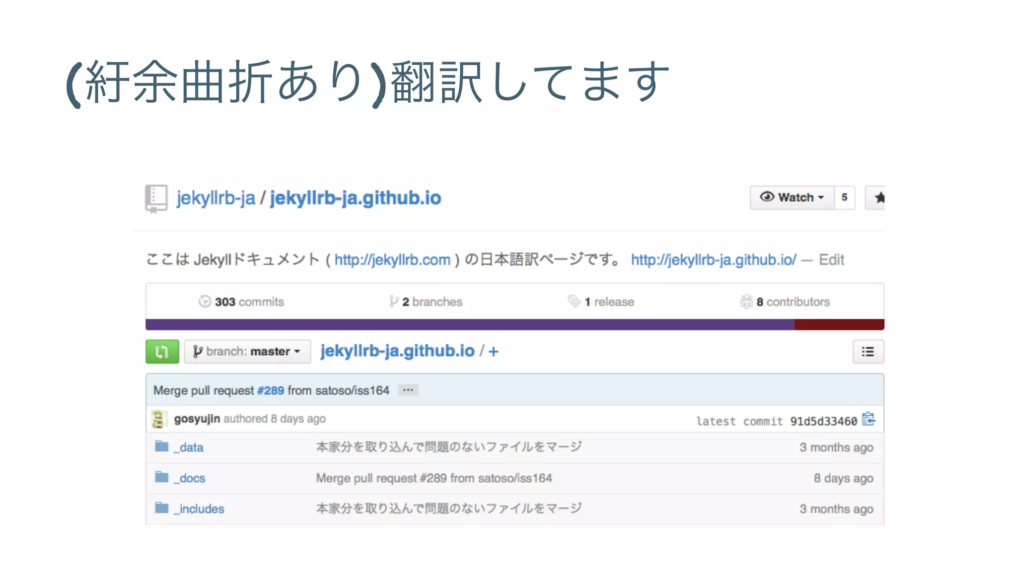 (紆余曲折あり)翻訳してます 
 