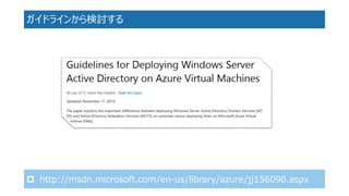 ガイドラインから検討する 
http://msdn.microsoft.com/en-us/library/azure/jj156090.aspx  