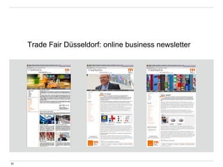 Trade Fair Düsseldorf: online business newsletter
20
 