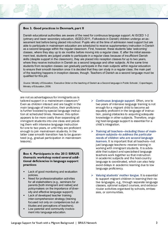 Language Support For Youth With A Migrant Background
