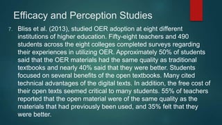 Efficacy and Perception Studies
10. (Cont.) Surveys were completed by 910 students and
eighteen faculty members at SCC who...