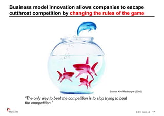 © 2014 Holcim Ltd
Business model innovation allows companies to escape
cutthroat competition by changing the rules of the game
17
“The only way to beat the competition is to stop trying to beat
the competition.”
Source: Kim/Mauborgne (2005)
 
