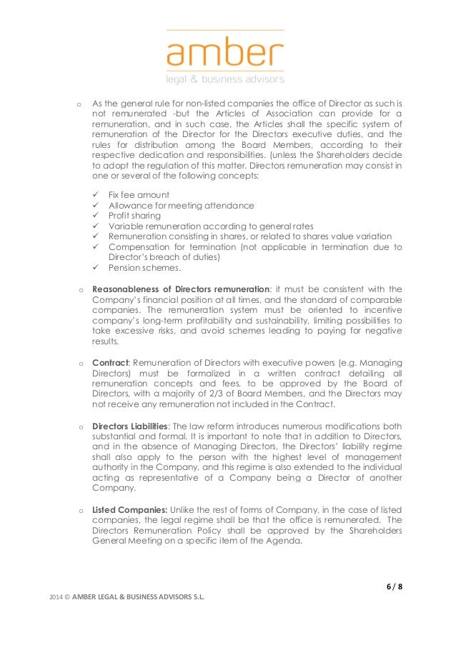 New Amendment to Spanish Companies Act