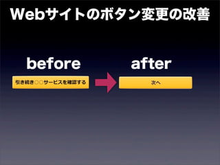 Webサイトのボタン変更の改善 
before after 
 