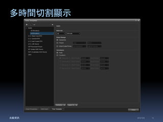 多時間切割顯示 
兆毅資訊2014/12/5 13 
 