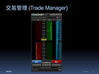交易管理(Trade Manager) 
兆毅資訊2014/12/5 22 
 