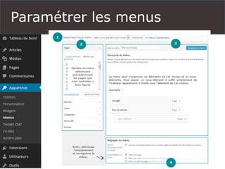 Paramétrer les menus
 