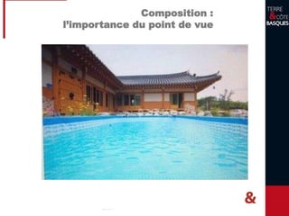 Composition : la règle des tiers
Règle consistant à « découper » une
image en 3 lignes et 3 colonnes.
Les points de jonction (points rouges)
sont les points de force de l’image. Les
objets placés à ces endroits seront mis
en valeur.
La lecture d’une image se fait en Z
Quelques illustrations ci-après :
 