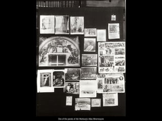 One of the panels of Abi Warburg's Atlas Mnemosyne
 