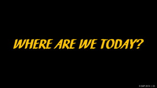 © SAP 2014 | 23
WHERE ARE WE TODAY?
 