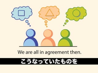 We are all in agreement then. 
こうなっていたものを 
 