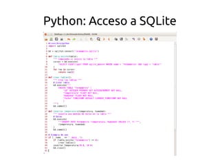 Python: Acceso a SQLite 
 