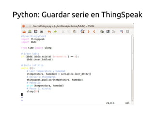 Python: Guardar serie en ThingSpeak 
 