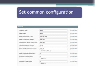 Set common configuration 
 