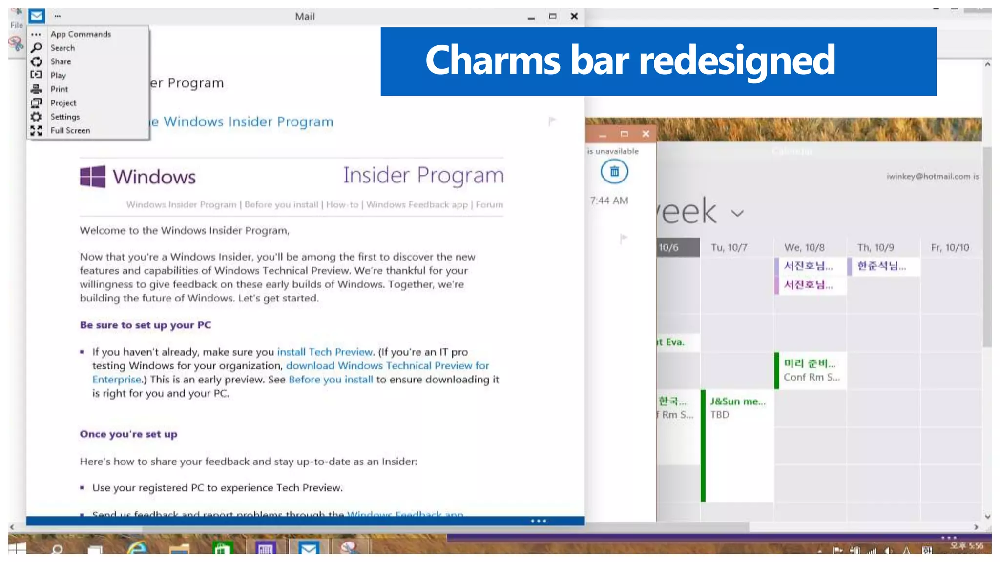Charms bar redesigned 
 