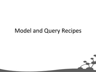 Model 
and 
Query 
Recipes 
 