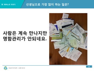 경남과기대 박상혁 : 소셜한 창조성
18
Ⅲ. 에버노트 이야기
 