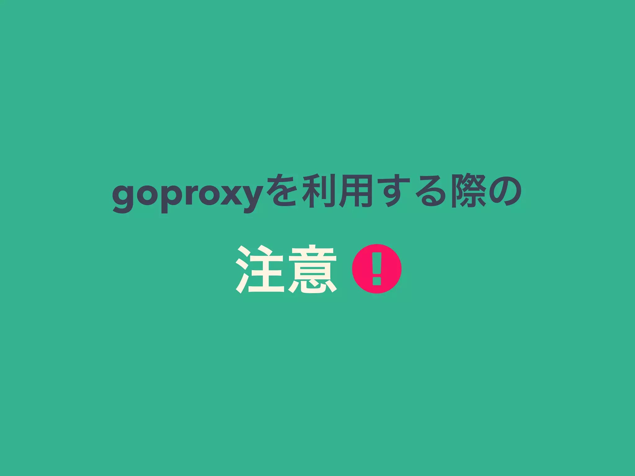 goproxyを利用する際の
注意 !
 