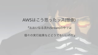 AWSϤ˼äå()
ʤ(Stream)ФǤ
?ΌgнYʤɤɤǤ⤤Τ
 