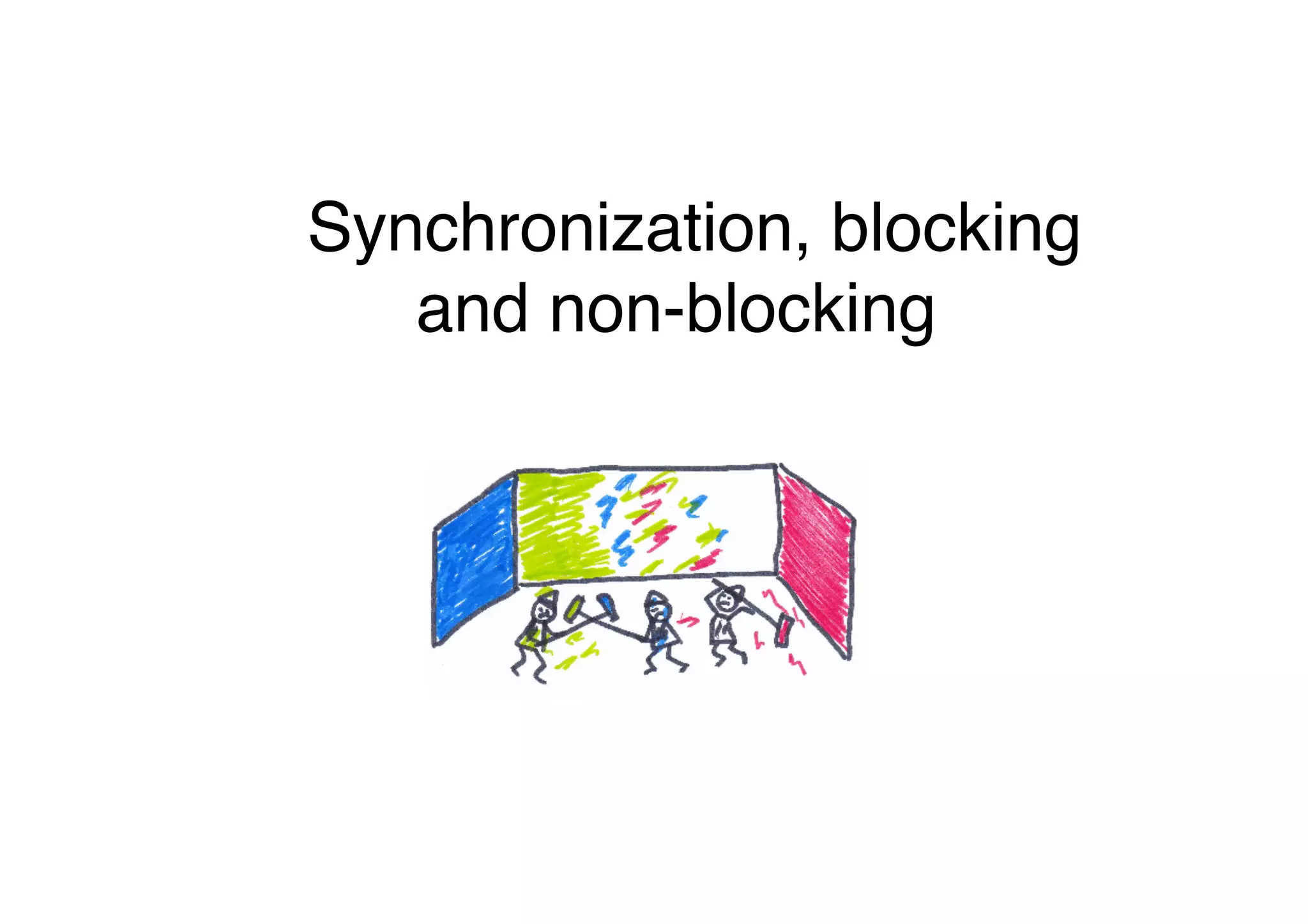 Synchronization, blocking  
and non-blocking 
"
 
