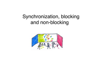 Synchronization, blocking  
and non-blocking 
"
 