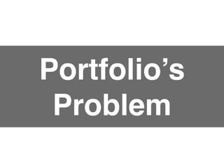 Portfolio’s
Problem
 
