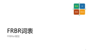 FRBR词表
FRBRer模型
IFLA LC
RDA OCLC
7
 