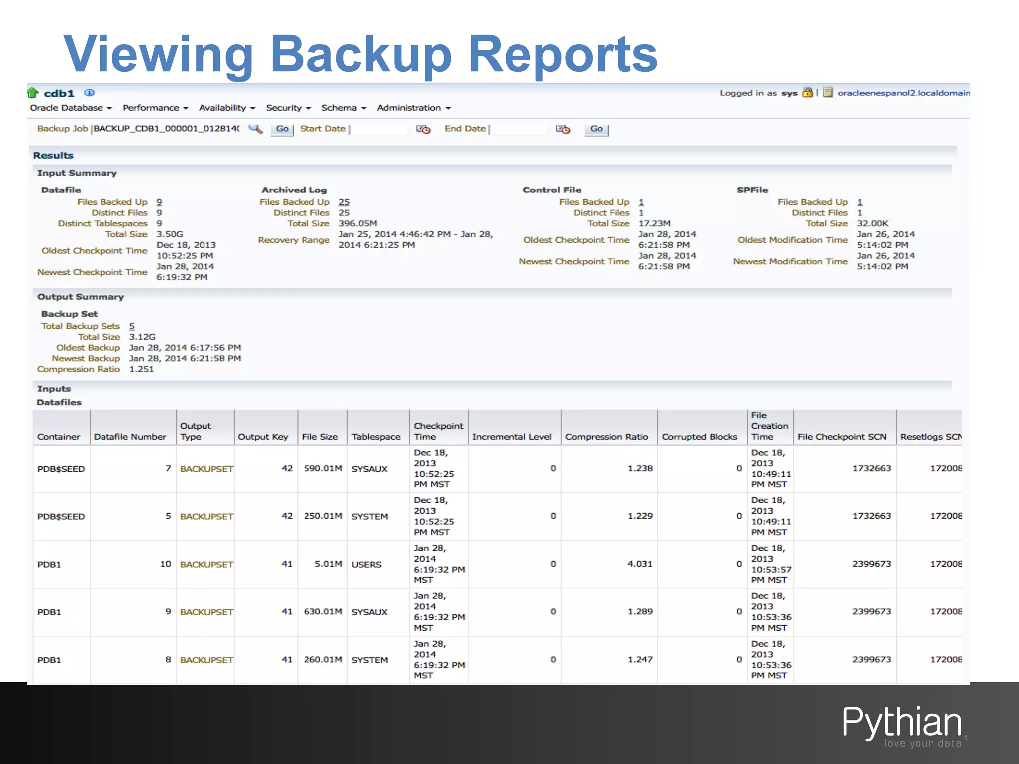 Viewing Backup Reports

 