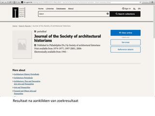Resultaat na aanklikken van zoekresultaat 
 