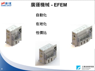 4
4
廣運機械 - EFEM
自動化
在地化
性價比
 