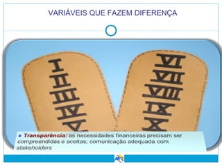 VARIÁVEIS QUE FAZEM DIFERENÇA

 