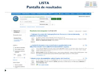 LISTA
Pantalla de resultados

 