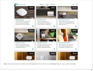 제품/서비스를 기반으로 다양한 써드파티를 참여시켜서 비즈니스 생태계를 만들 수 있는 능력이 중요함
87
 