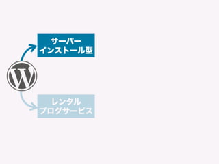 サーバー
インストール型
レンタル
ブログサービス
 