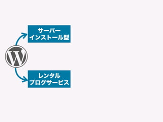 サーバー
インストール型
レンタル
ブログサービス
 