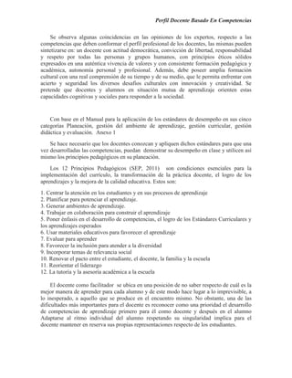 NUEVO PERFIL DOCENTE BASADO EN COMPETENCIAS | PDF