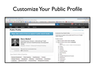 Customize Your Public Profile
 