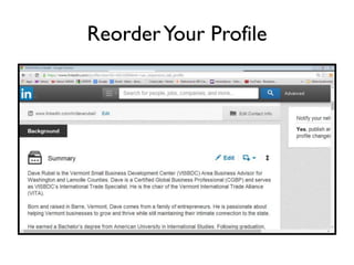 Reorder Your Profile
 
