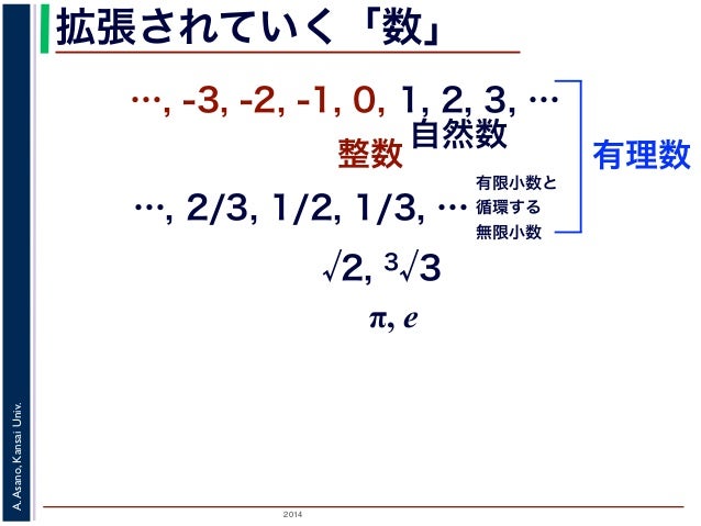 14年度秋学期 応用数学 解析 第1部 無限 の理解 第3回 実数とは何か 14 10 9 14年度秋学期 応用数学 解析 第1部 無限 の理解 第3回 実数とは何か 14 10 9