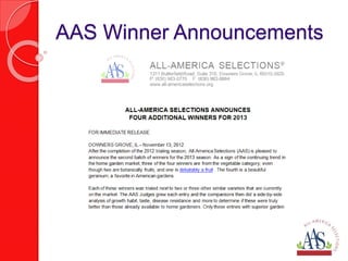 AAS Winner Announcements 
 