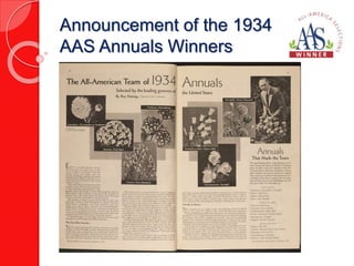 Announcement of the 1934 
AAS Annuals Winners 
 