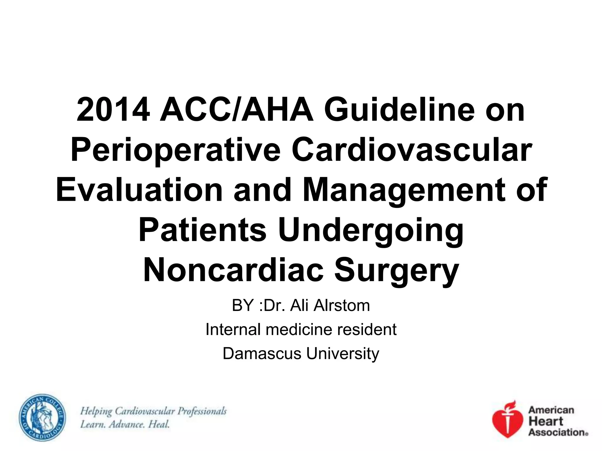2014 accaha guideline on perioperative cardiovascular evaluation and ...
