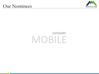 Our Nominees
MOBILE
CATEGORY
 