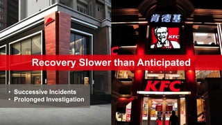 • Successive Incidents
• Prolonged Investigation
Recovery Slower than Anticipated
 