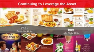 Continuing to Leverage the Asset
700+
Breakfast Units
100+
Late Night Units
 
