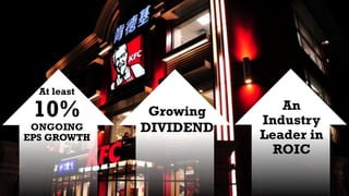 At least
10%
ONGOING
EPS GROWTH
Growing
DIVIDEND
An
Industry
Leader in
ROIC
 