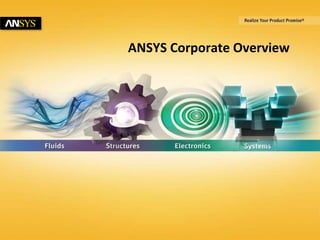 1 © 2015 ANSYS, Inc. May 18, 2015 ANSYS Confidential
ANSYS Corporate Overview
 