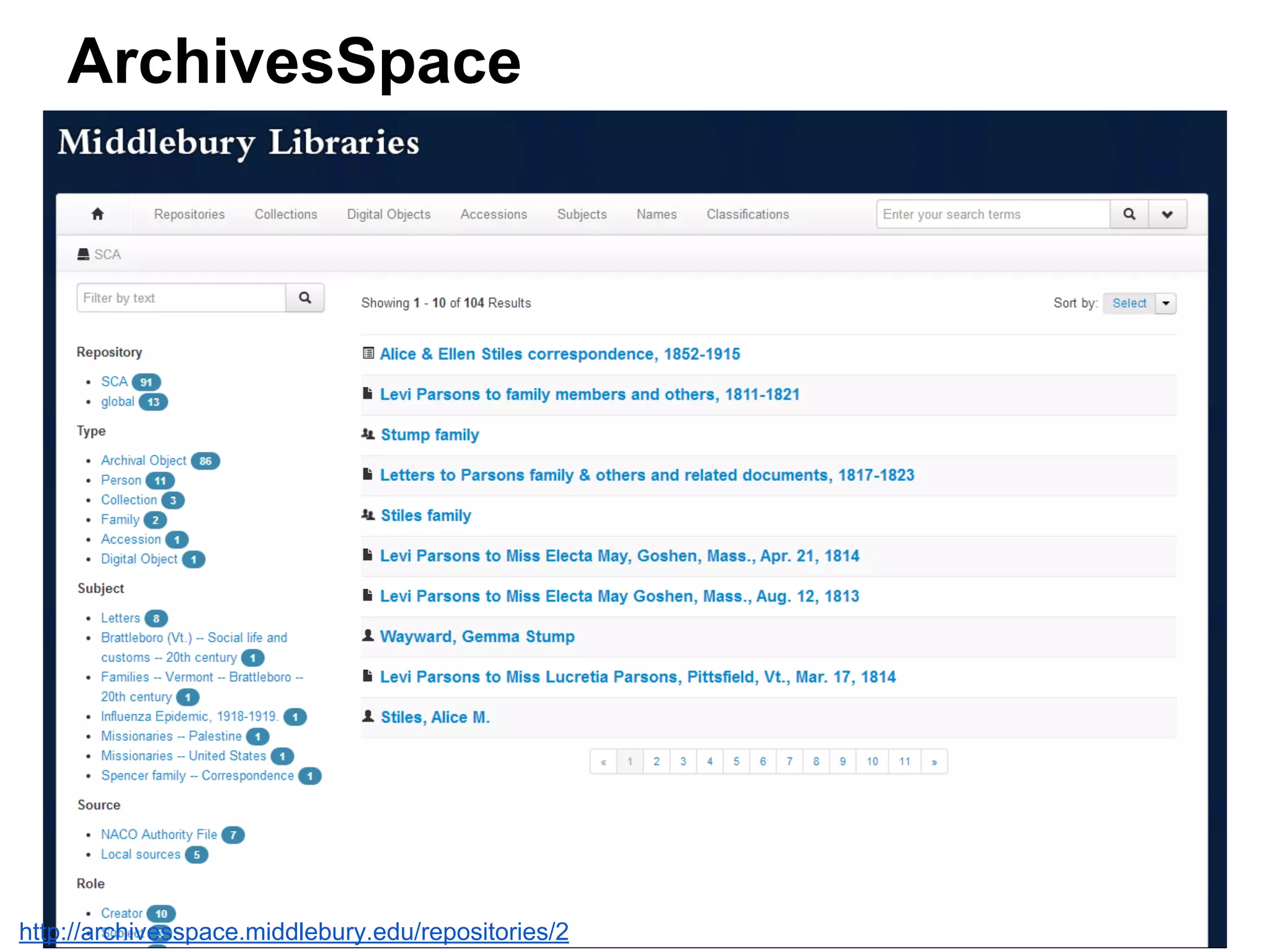 ArchivesSpace
http://archivesspace.middlebury.edu/repositories/2
 