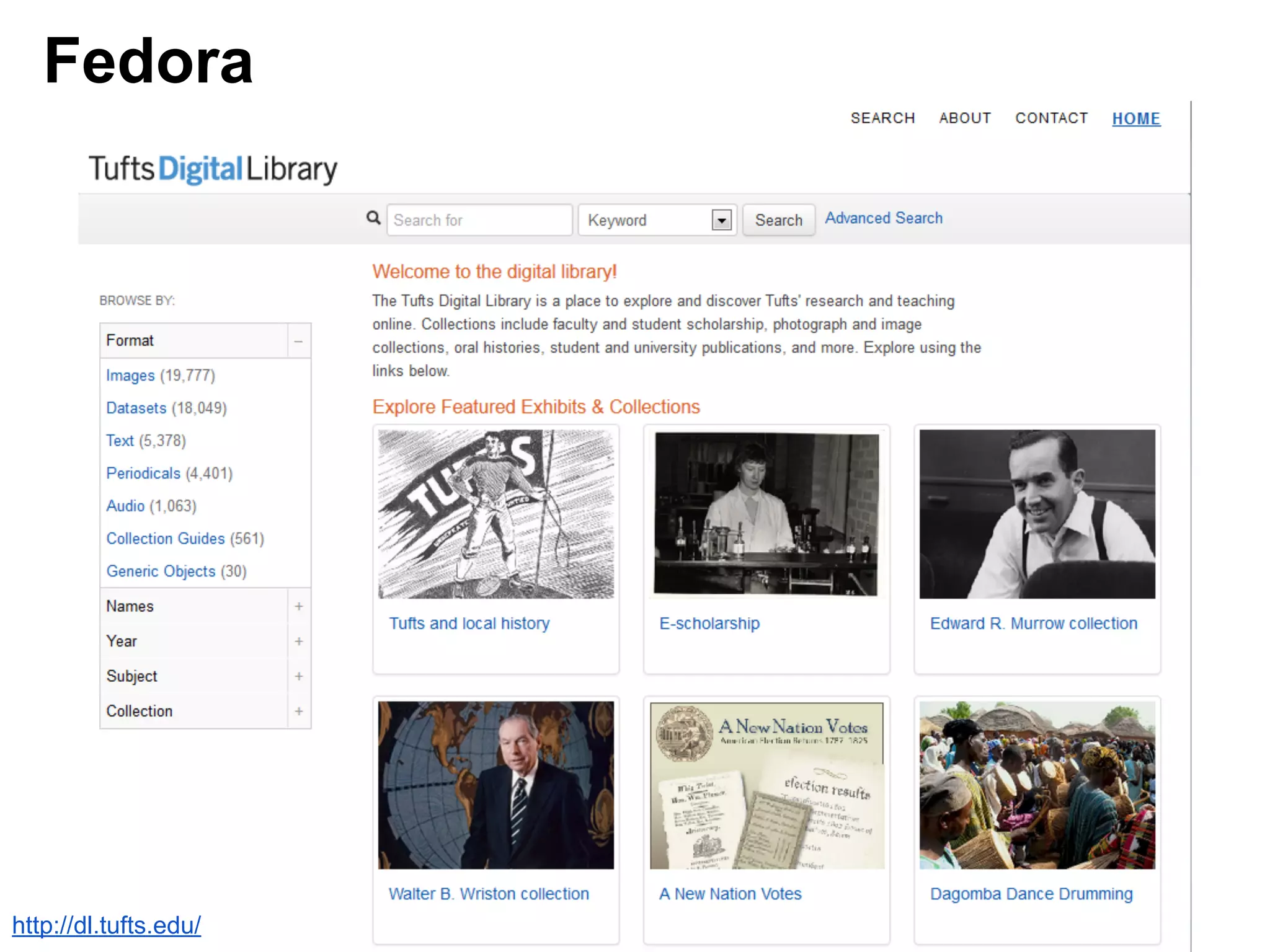 Fedora
http://dl.tufts.edu/
 